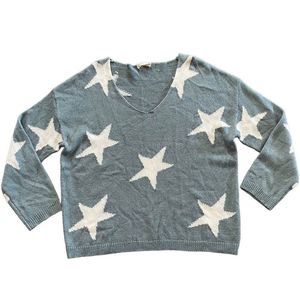 Altar’d State Star Sweater Long Sleeve Vneck Size Large